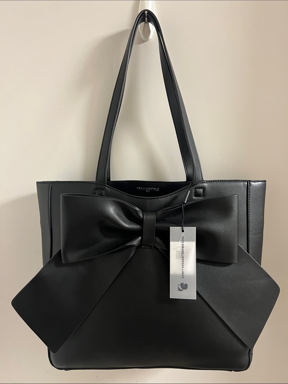 Karl Lagerfeld Black Tote with Signature Bow - Picture 4 of 7